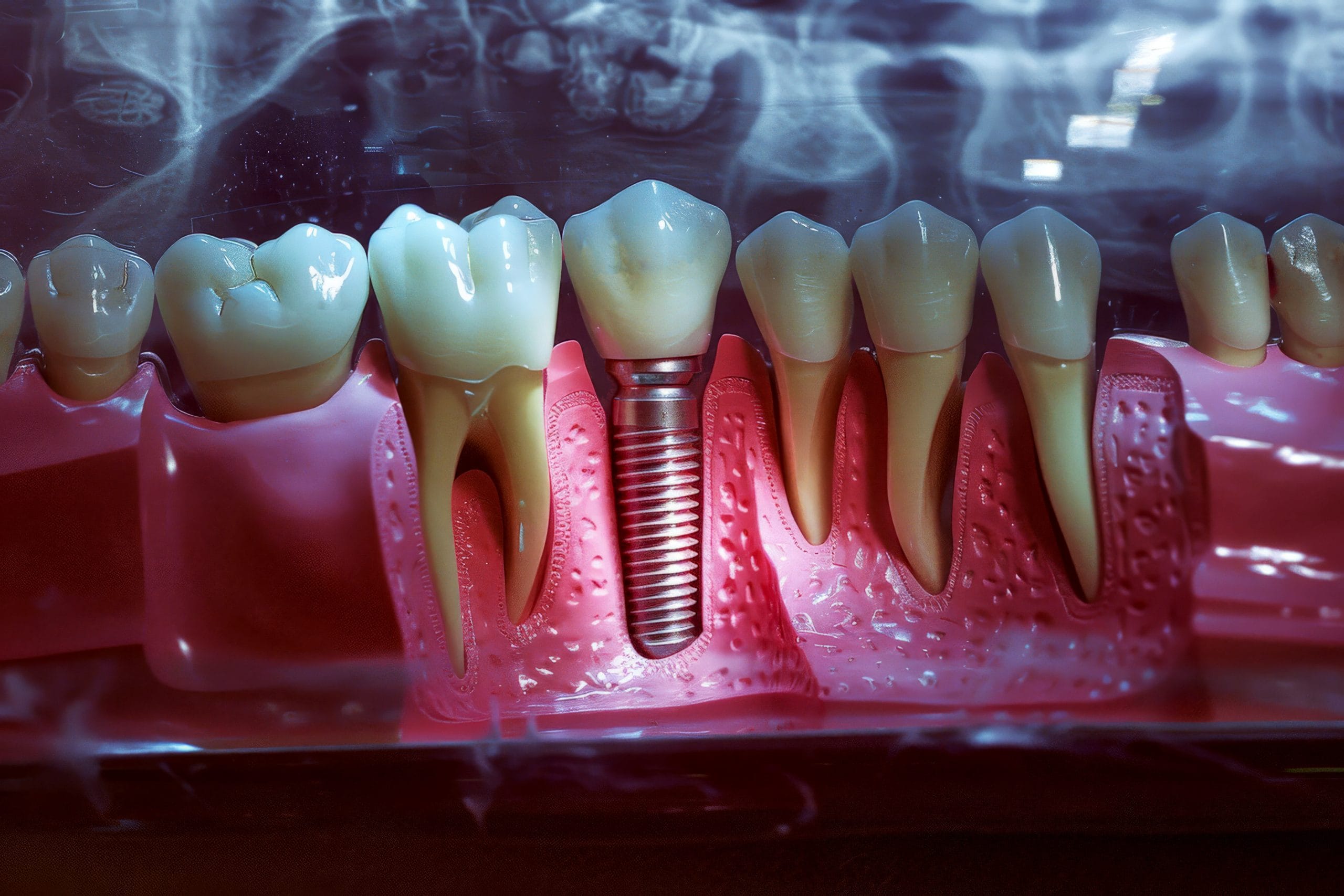 Dental implant xray, with visible screw